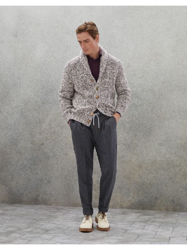 Gray Wool Casual Pants