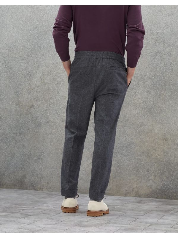 Gray Wool Casual Pants