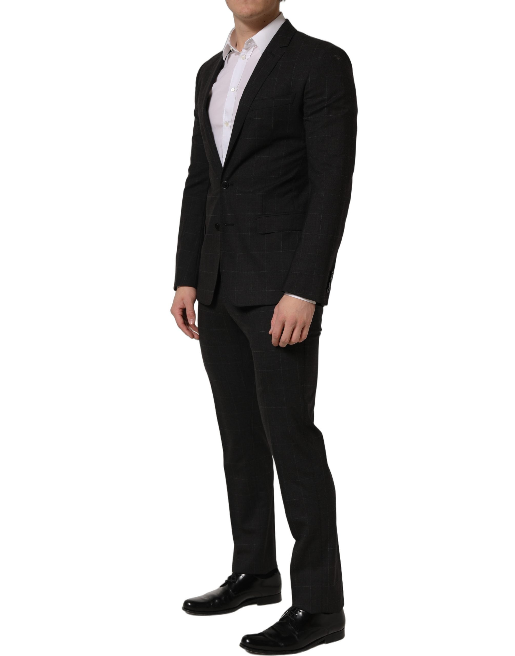 Black Wool Slim Fit Formal 2 Piece Men Suit