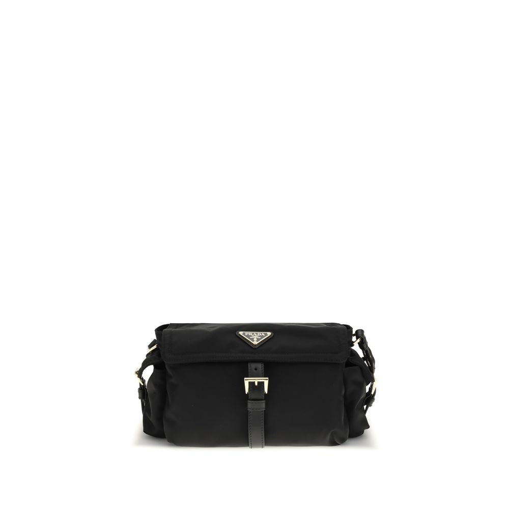 Black Recycled Polyamide Shoulder Bag