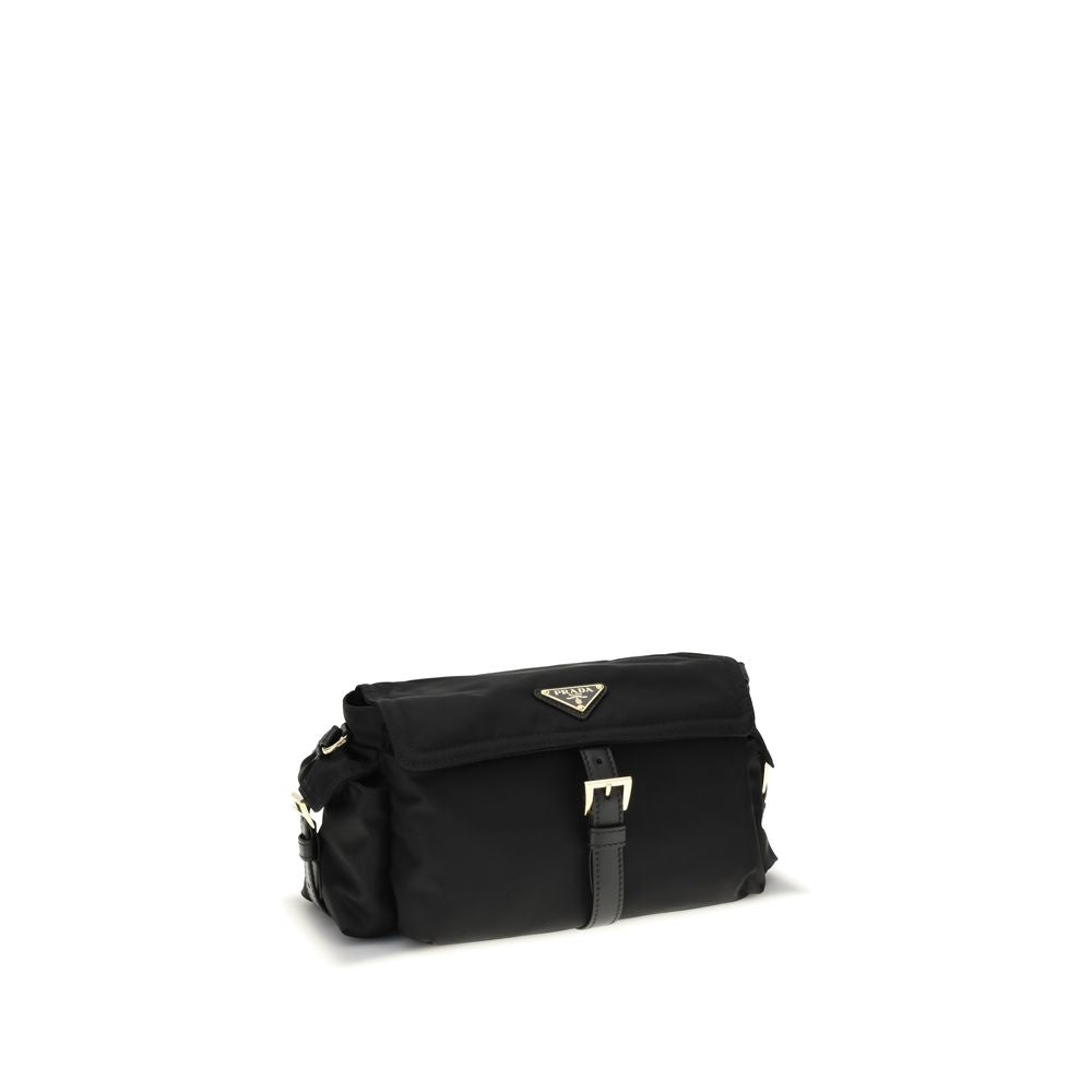 Black Recycled Polyamide Shoulder Bag