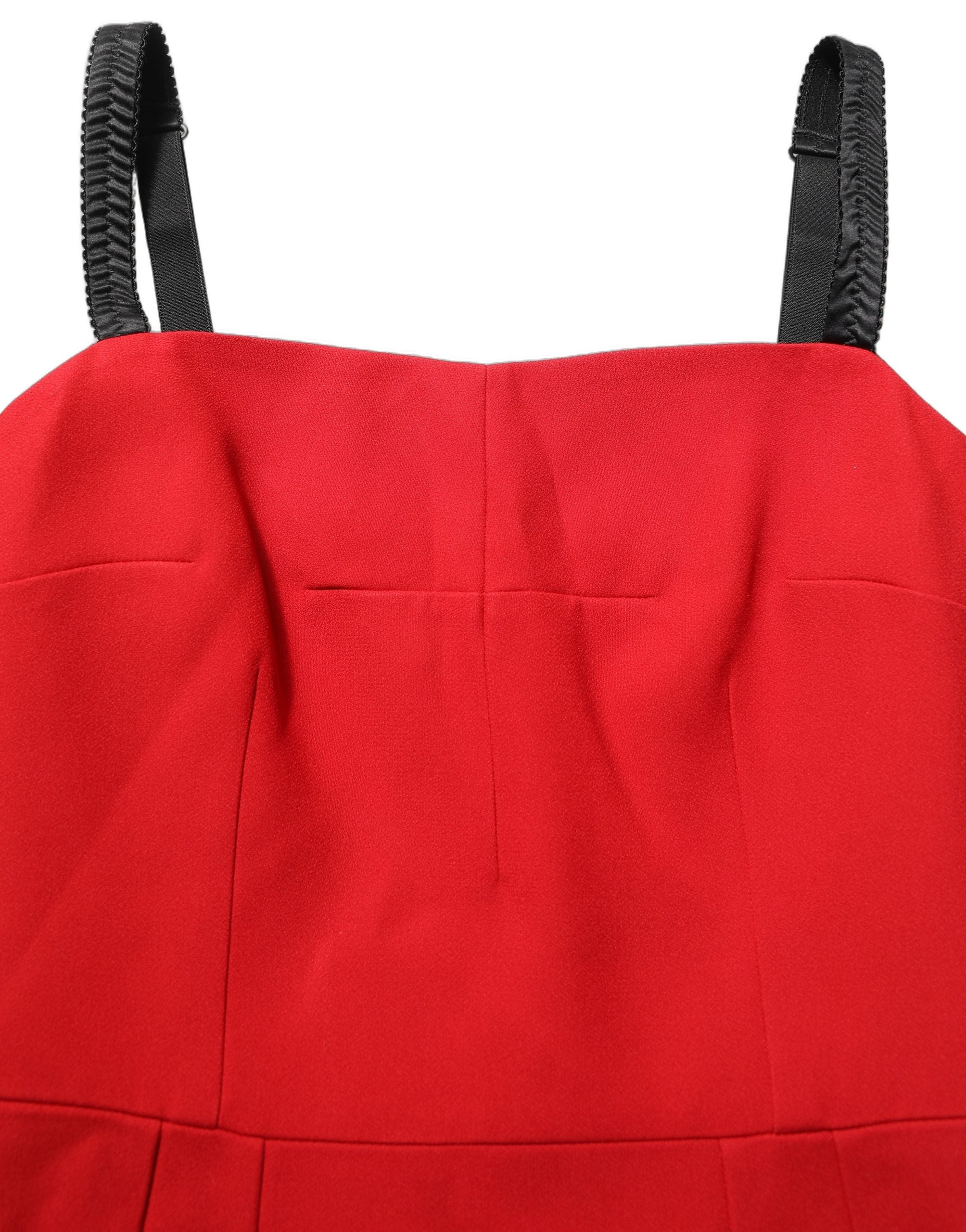 Red Stretch Bodycon Sheath Knee Length Dress