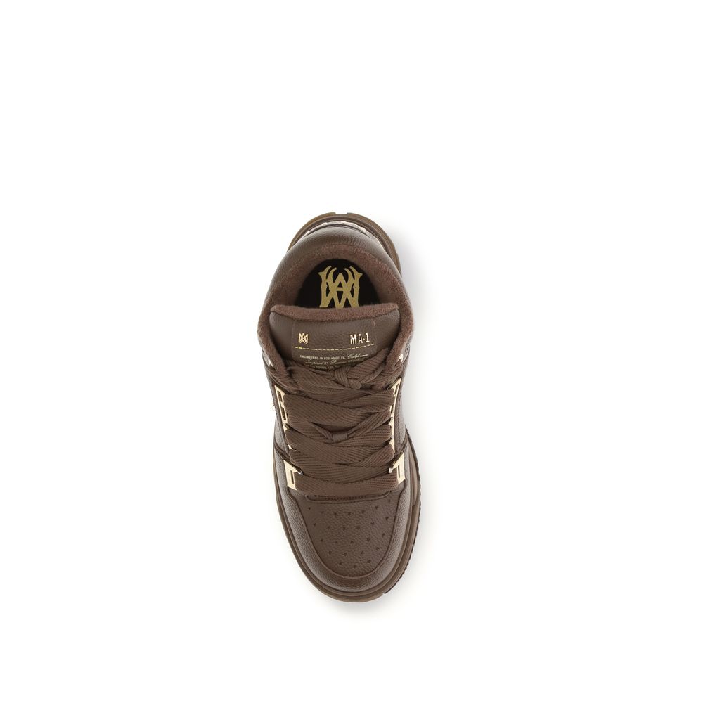 Brown Calf Leather Bos Taurus Chunky Sneakers