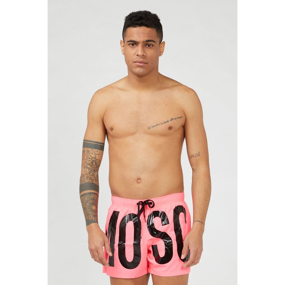 Fuchsia Polyester Swim Shorts