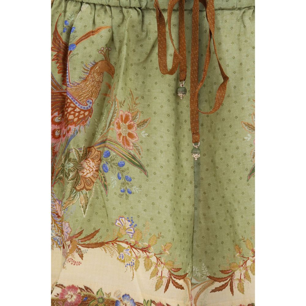 Multicolor Silk Bermuda Shorts
