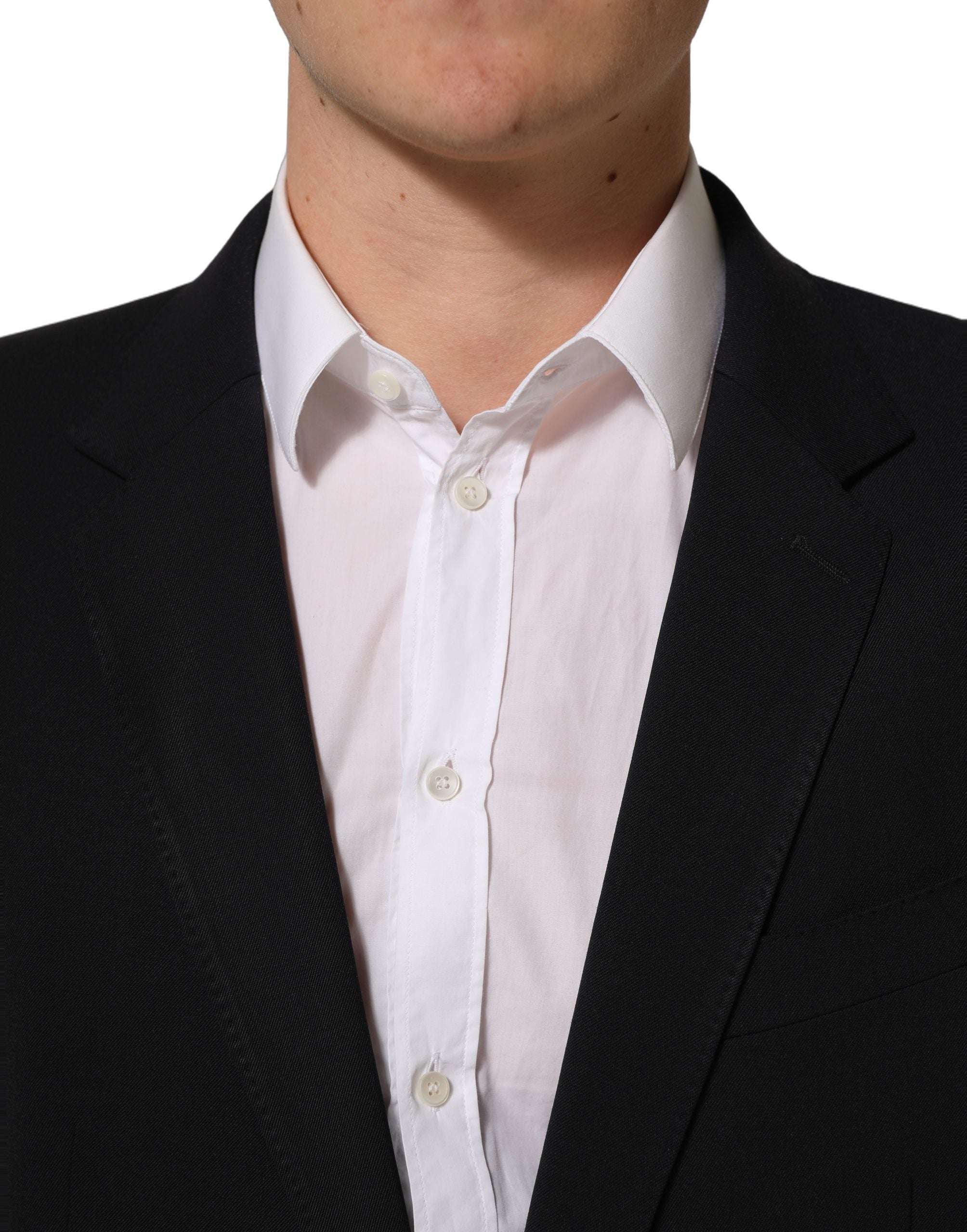 Black Wool Slim Fit Formal Men 2 Piece Suit