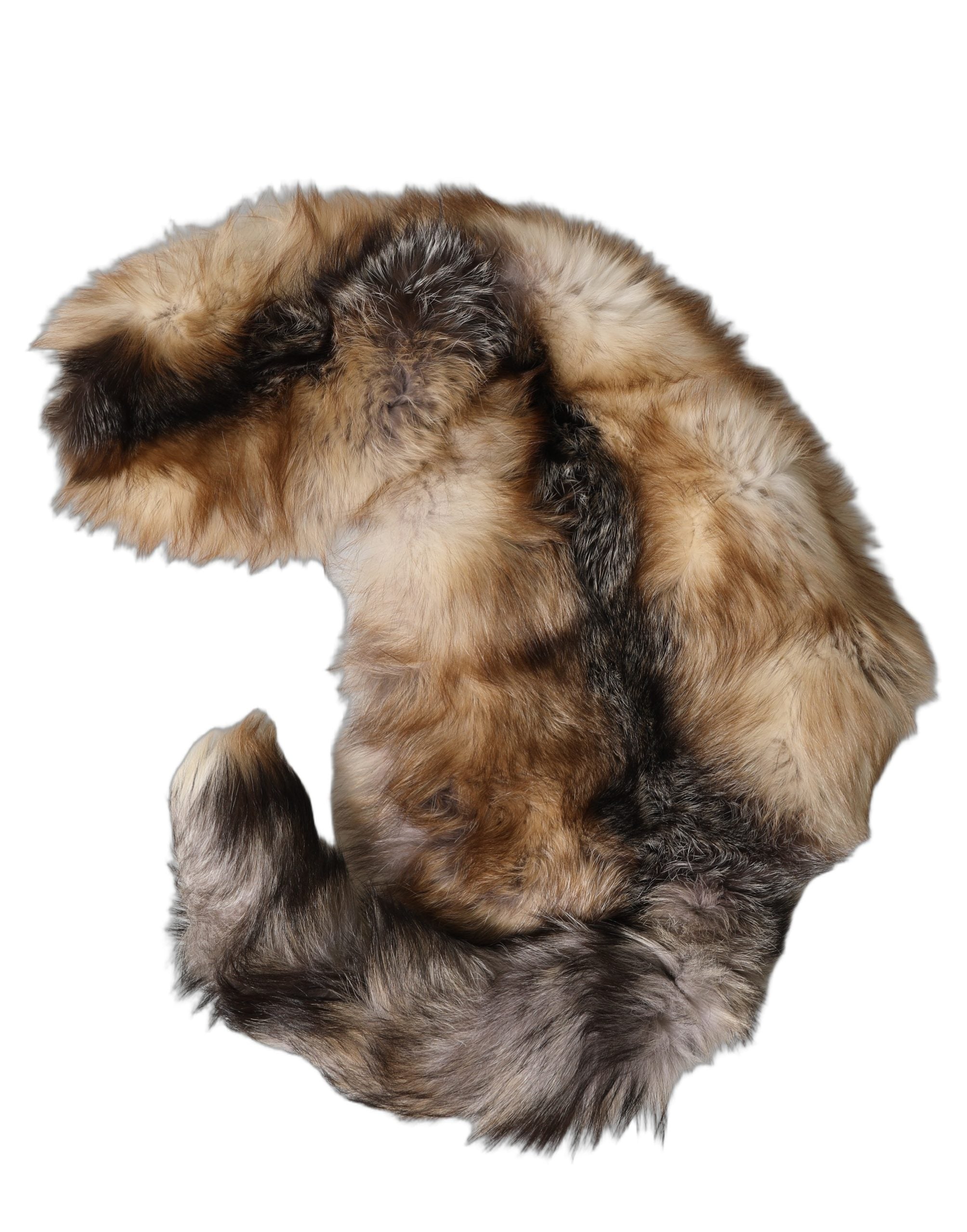 Brown Frost Fox Fur Neck Warmer Winter Scarf