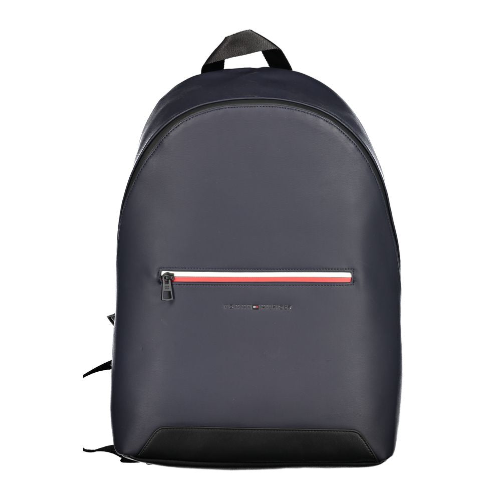 Blue Polyurethane Men's Backpack with Adjustable Straps