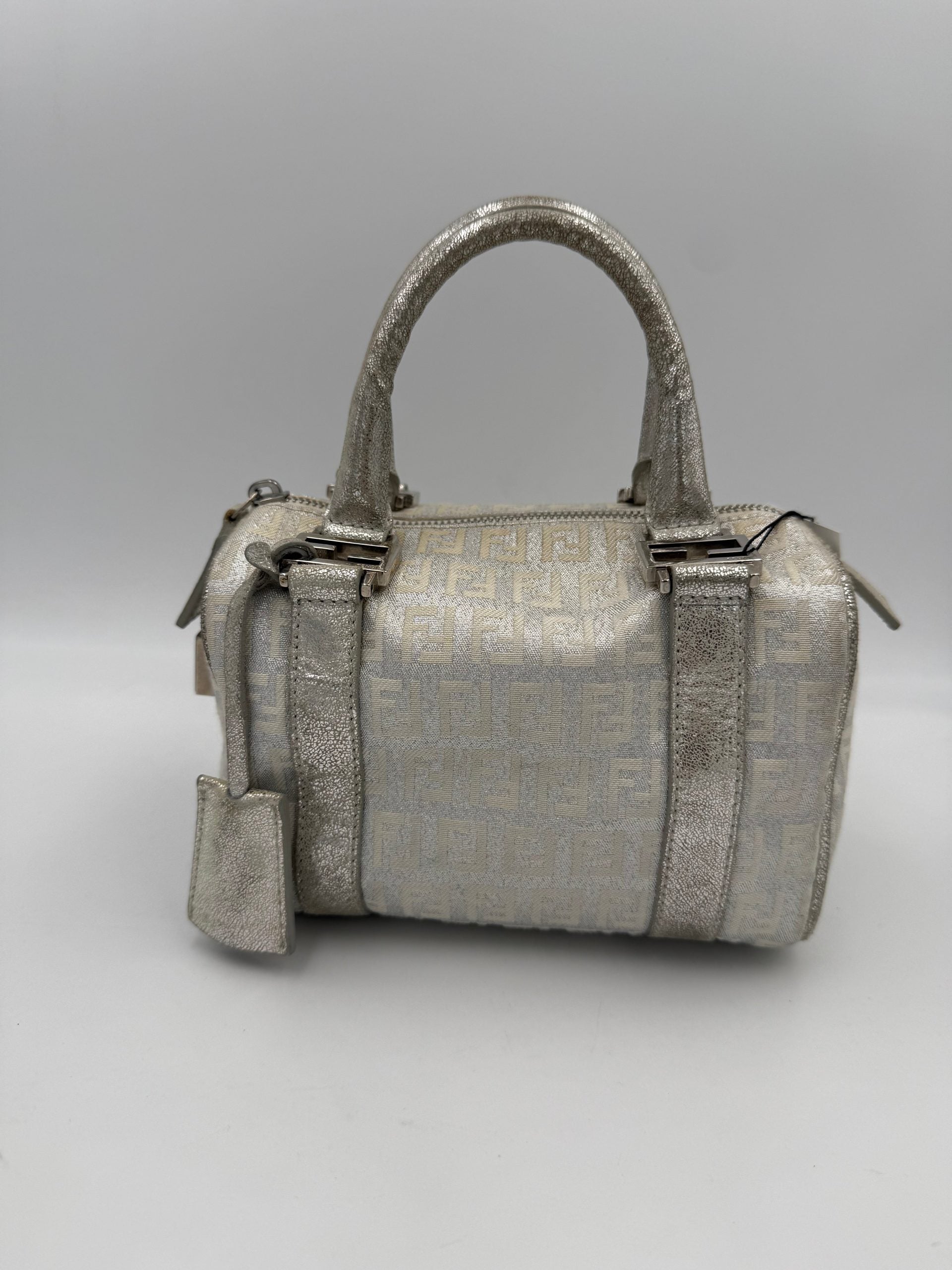 FENDI Mini Bauletto FF Zucchino Laminated Handbag