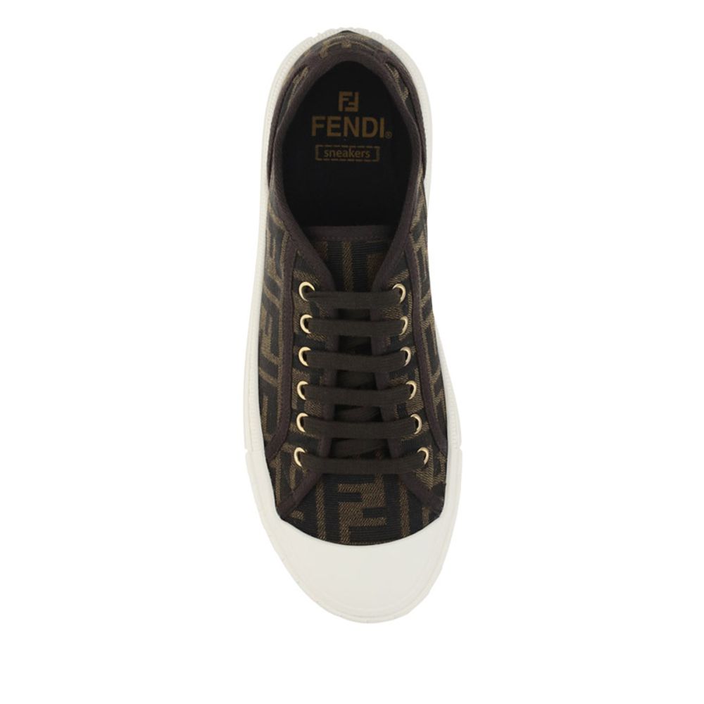 Brown Polyamide Low Top Sneakers
