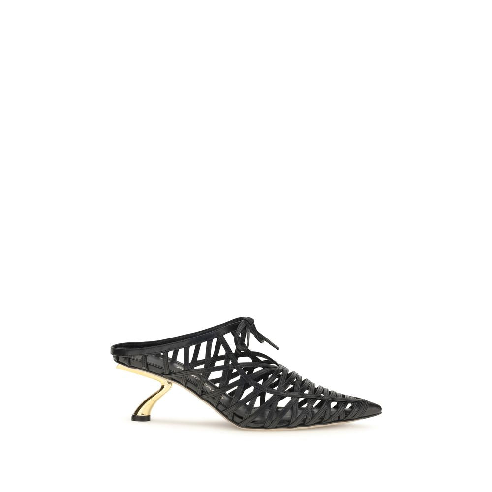 Black Calf Leather Bos Taurus Mules
