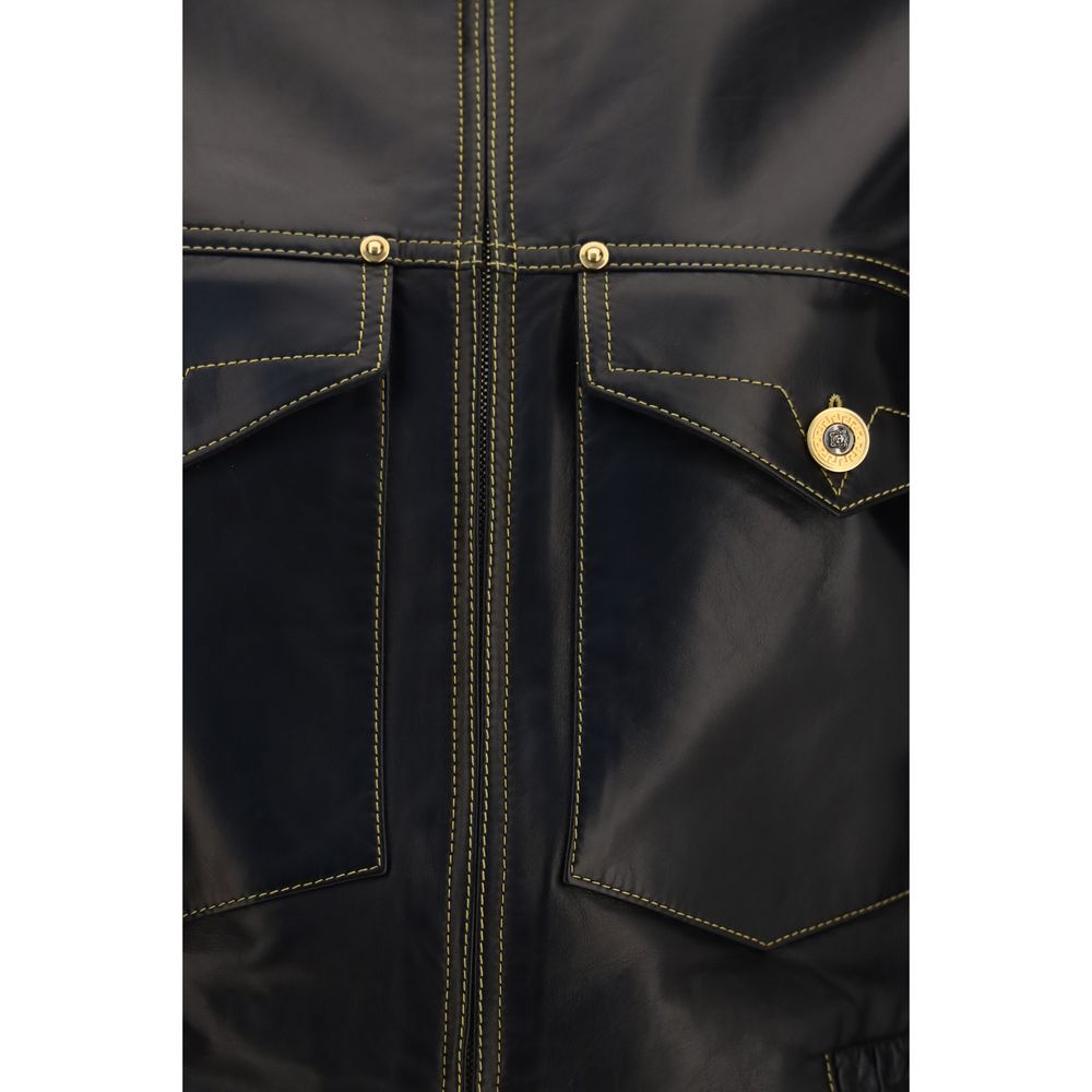 Black Lamb Ovis Aries Aries Leather Jacket