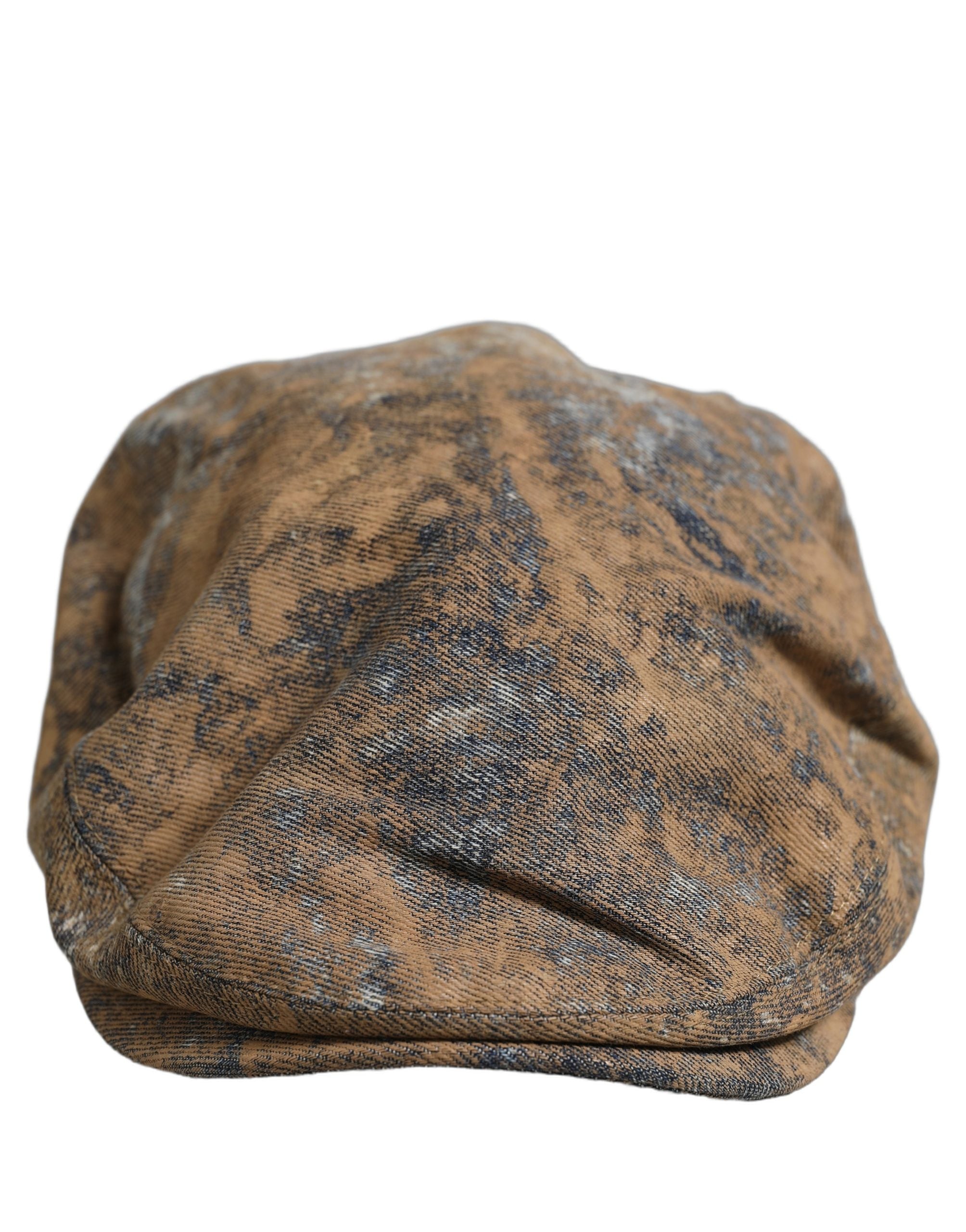 Men Brown Cotton Newsboy Capello Cabbie Hat
