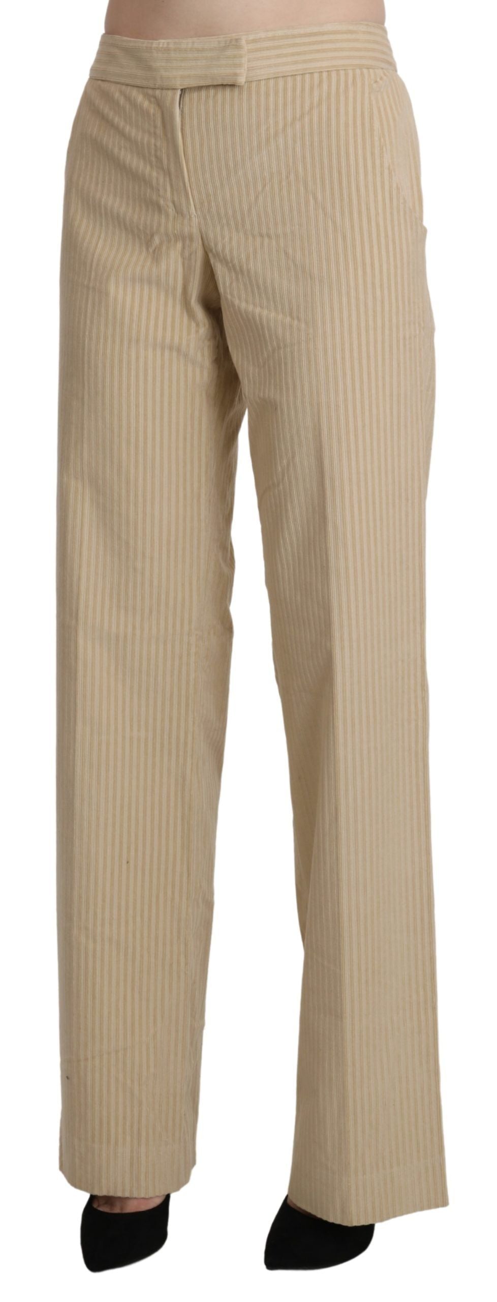 Pantaloni largi cu talie înaltă, bej, chic de la Ermanno Scervino
