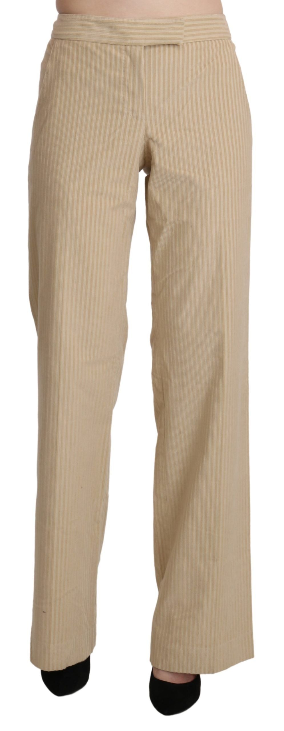 Pantaloni largi cu talie înaltă, bej, chic de la Ermanno Scervino