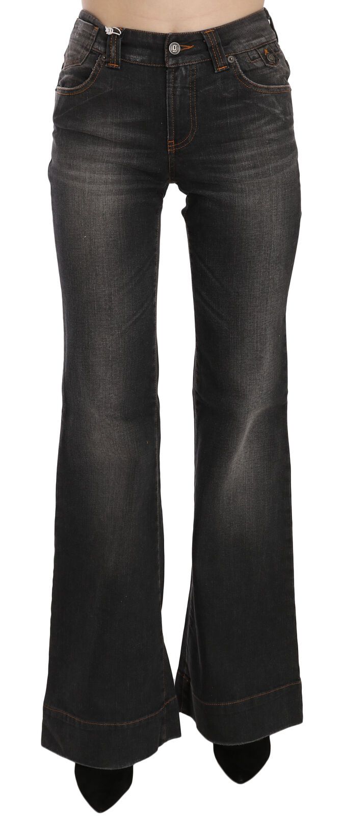 Dolce &amp; Gabbana Bluză evazată cu talie medie Svelt Black Denim