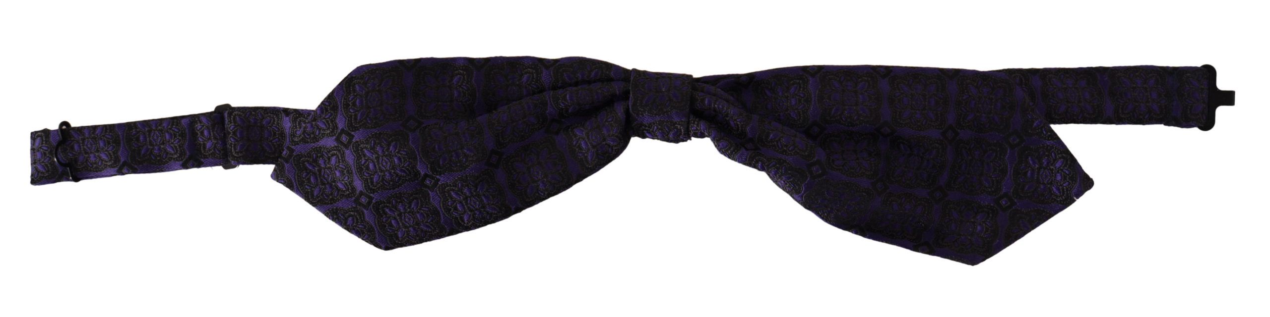 Blue Geometric Silk Adjustable Neck Papillon Tie