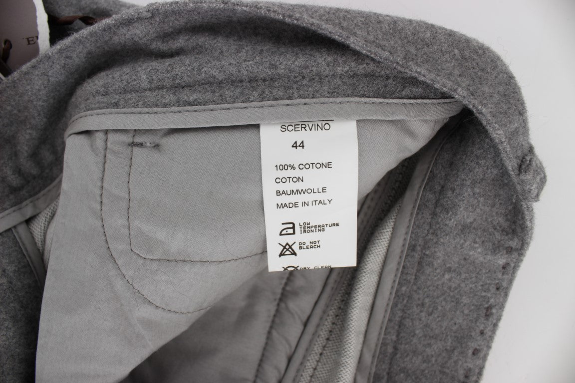 Pantaloni casual din bumbac Ermanno Scervino Chic gri