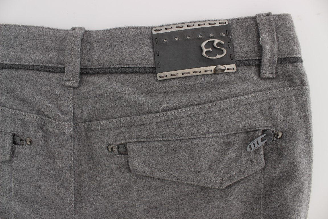 Pantaloni casual din bumbac Ermanno Scervino Chic gri