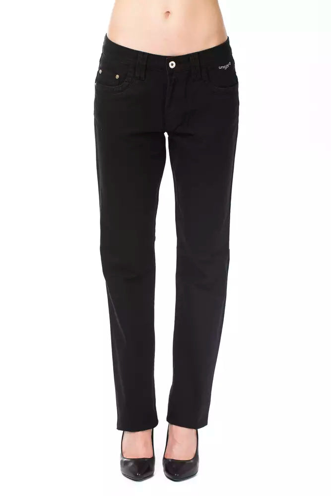 Black Cotton Women's Pants
