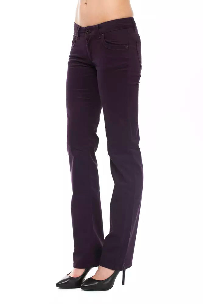 Purple Cotton Women Jeans