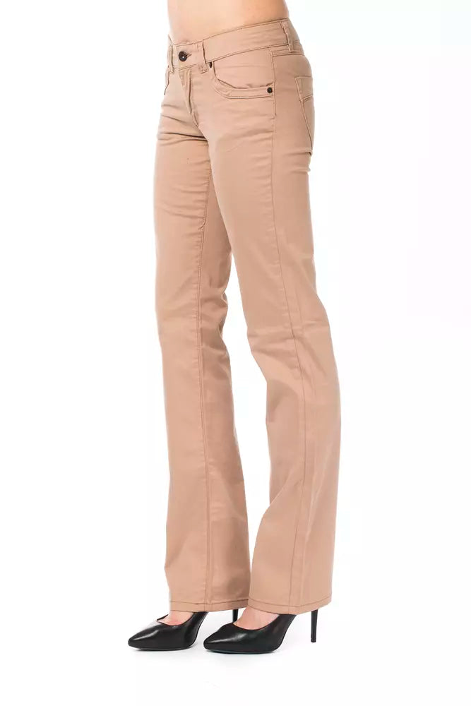 Beige Cotton Women's Jean