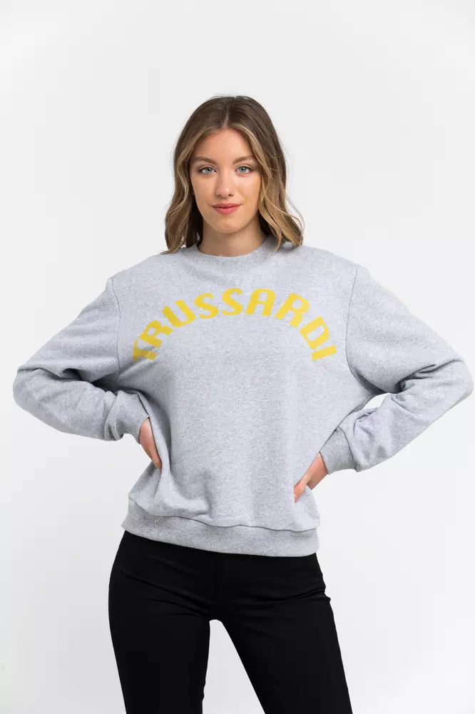 Pulover Trussardi gri din bumbac pentru femei