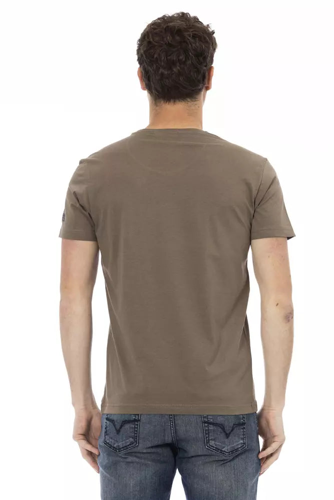 Tricou Trussardi Action maro din bumbac pentru bărbați