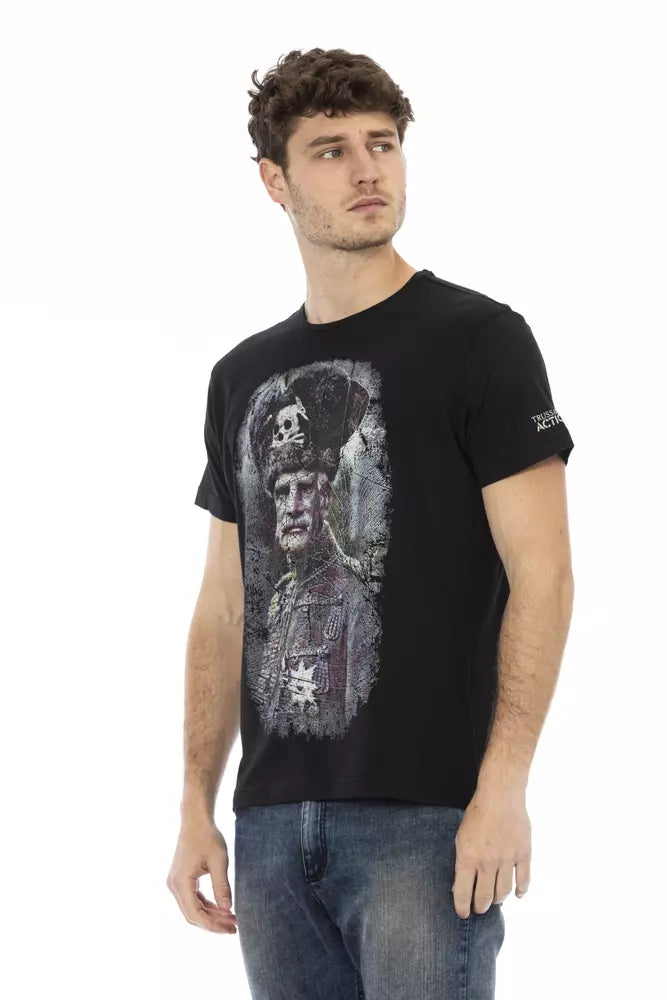 Black Cotton Men's T-Shirt