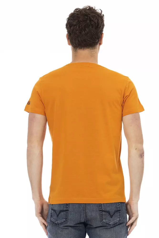 Tricou Trussardi Action portocaliu din bumbac pentru bărbați