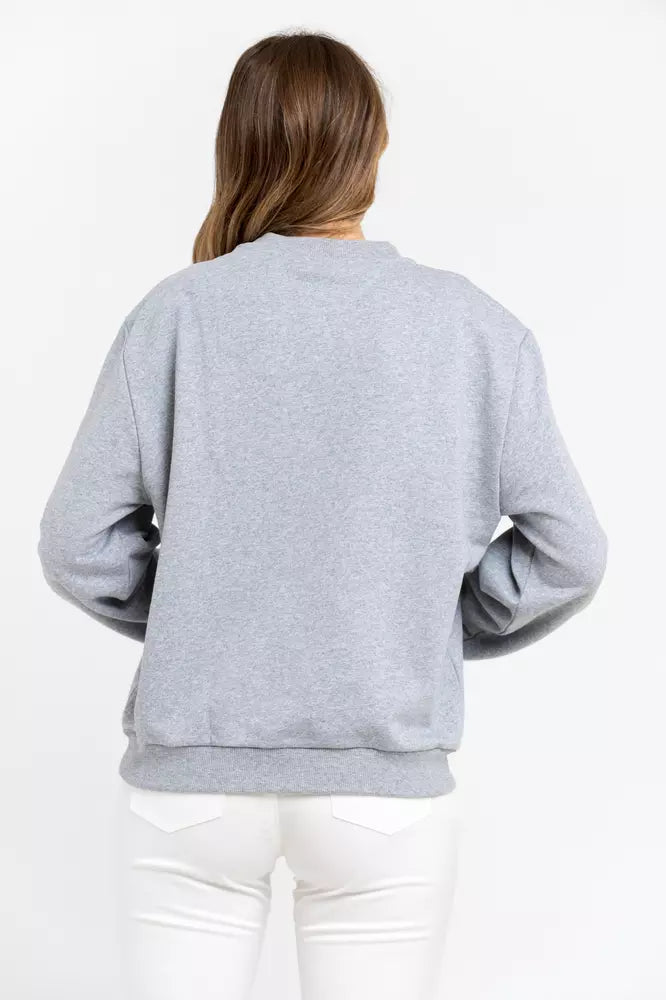 Pulover Trussardi gri din bumbac pentru femei