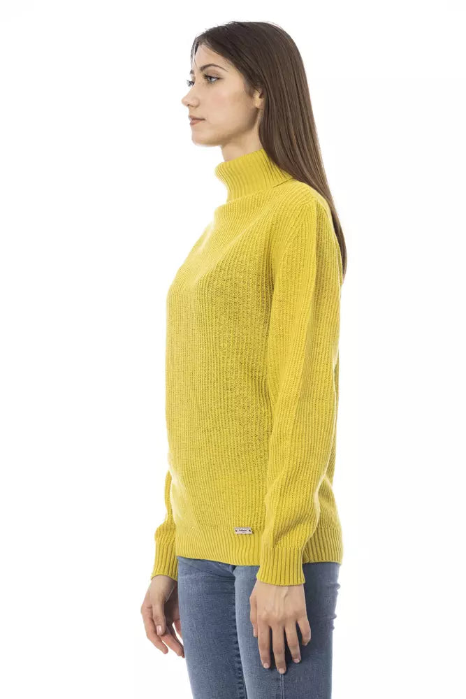 Pulover Baldinini Trend galben din lână pentru femei