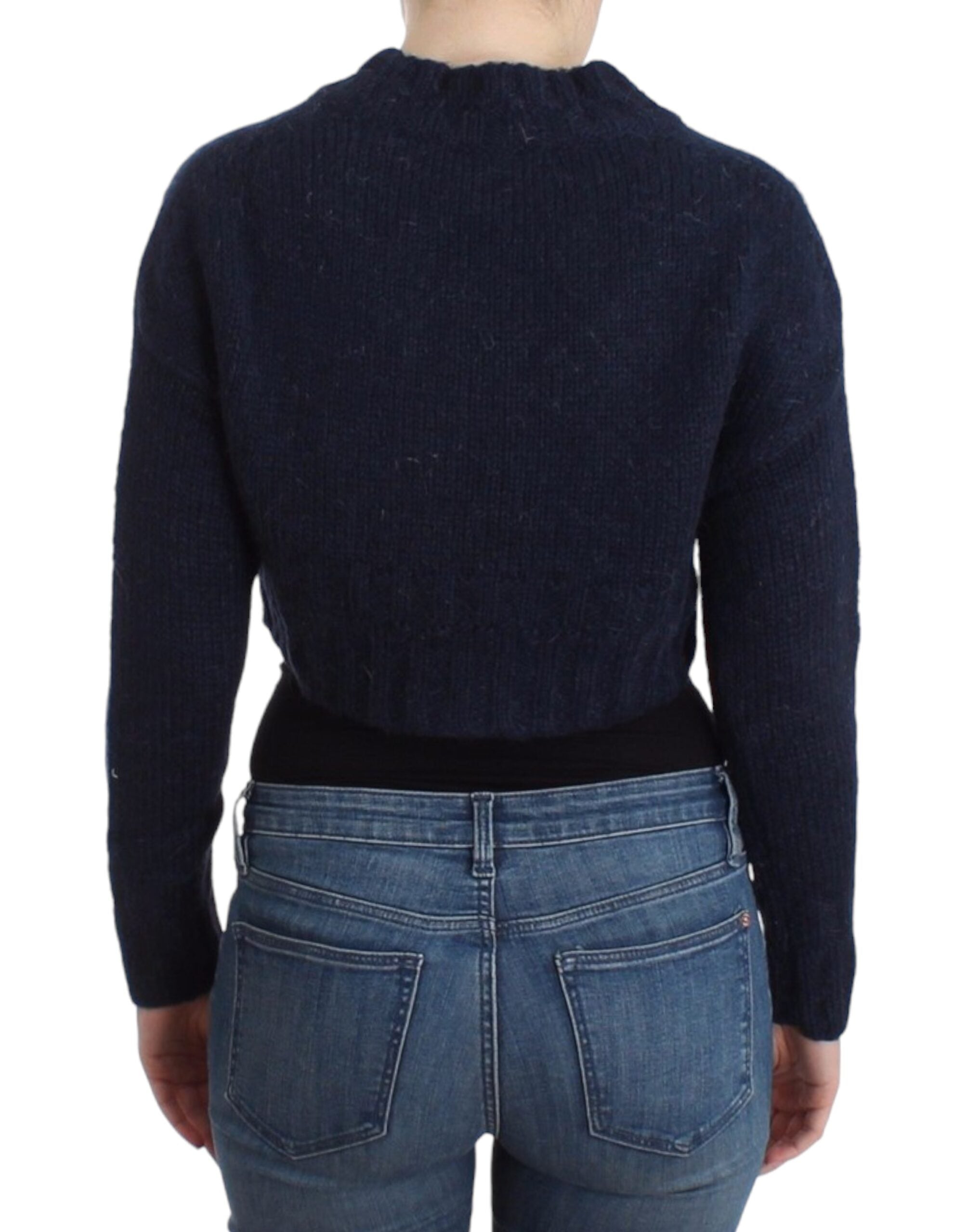 John Galliano Schicke kurze blaue Strickjacke