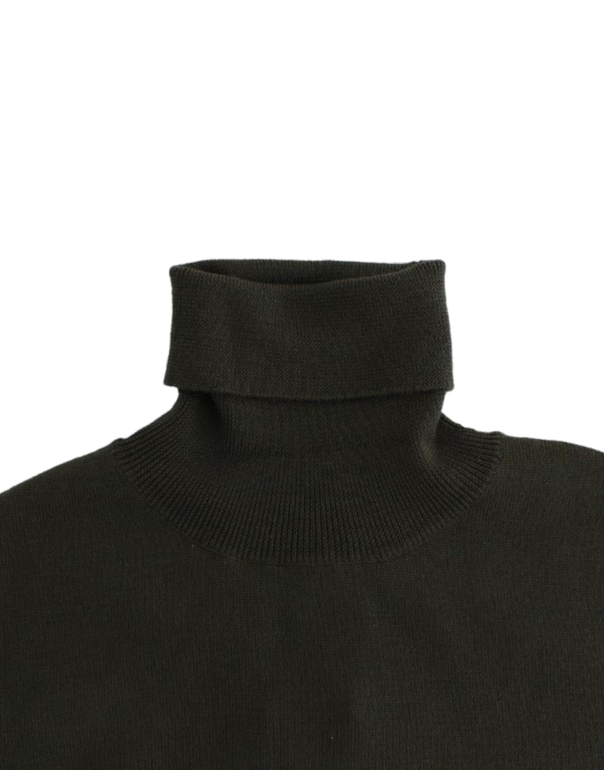 Pulover John Galliano Chic Green cu guler înalt din lână virgină
