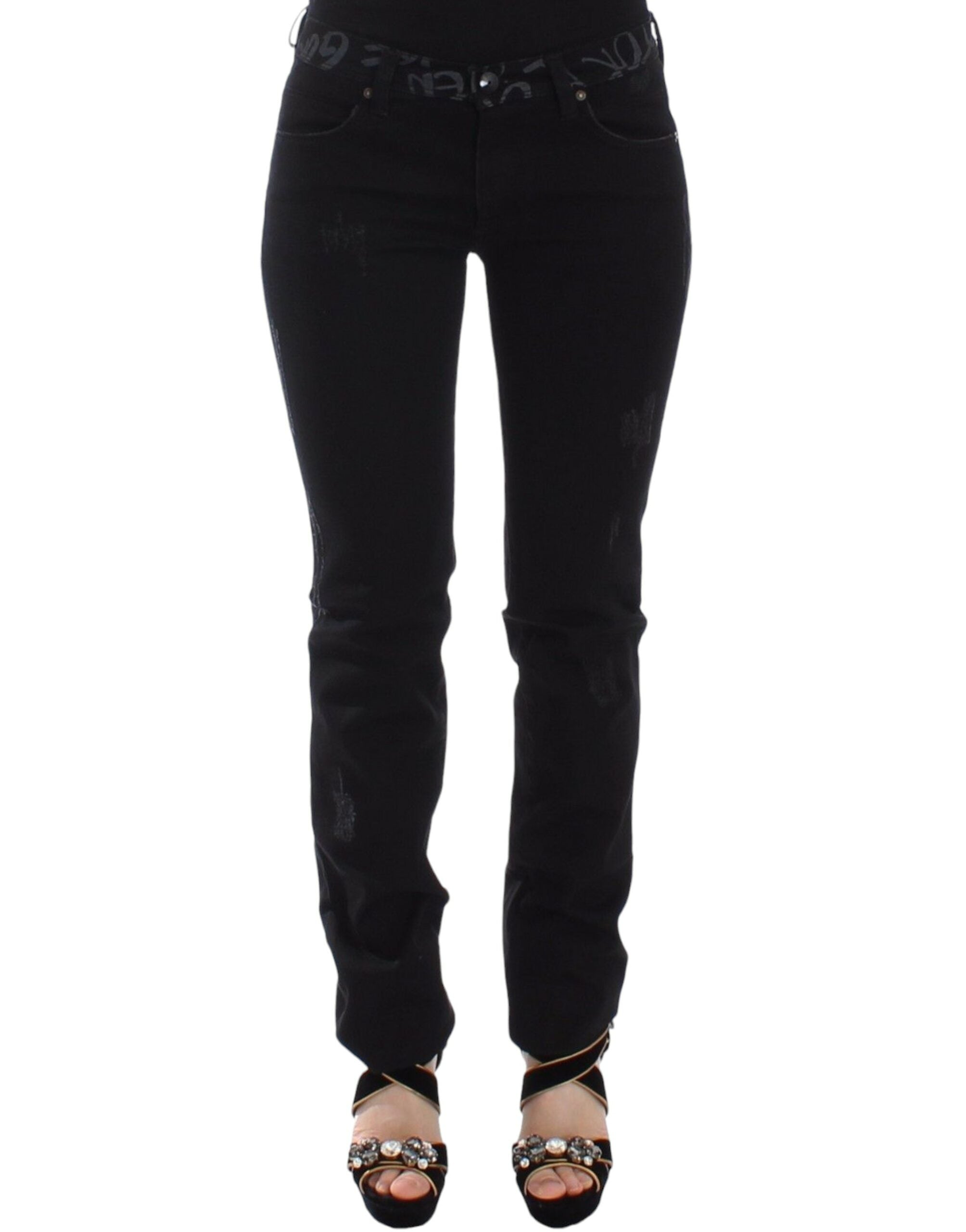 Ermanno Scervino – Schicke schwarze Skinny-Statement-Jeans