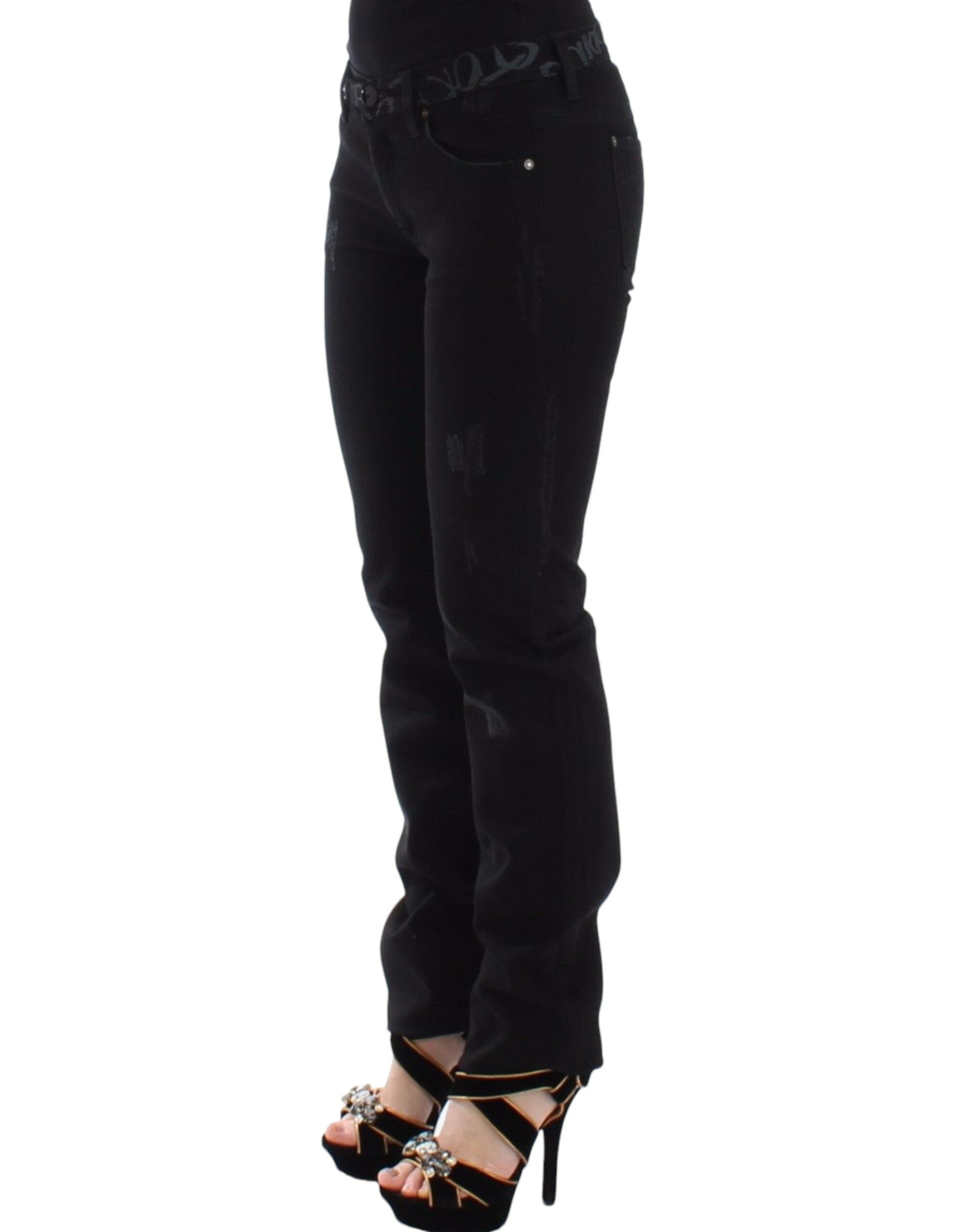 Ermanno Scervino – Schicke schwarze Skinny-Statement-Jeans