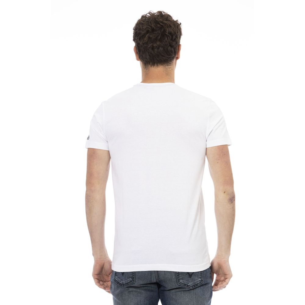 Tricou Trussardi Action alb din bumbac pentru bărbați