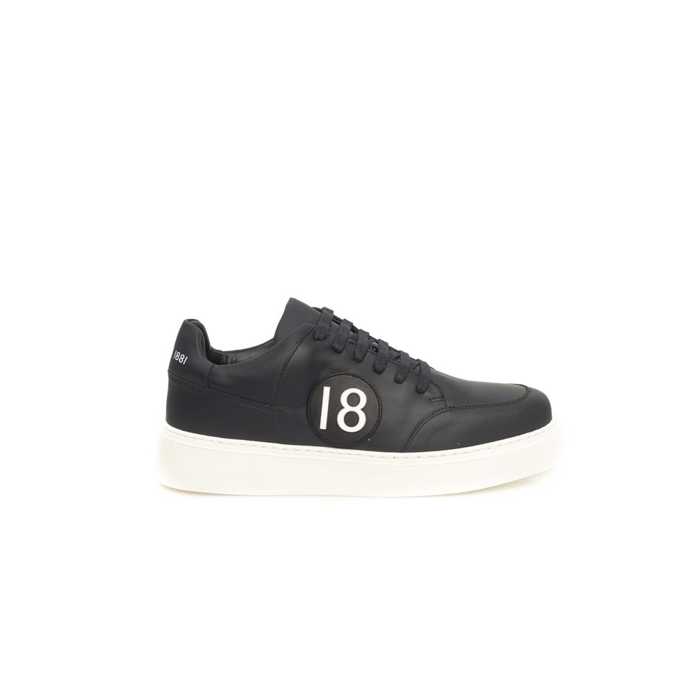 Blue Cowhide Men Sneaker