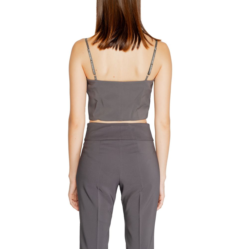 Gray Polyester Top
