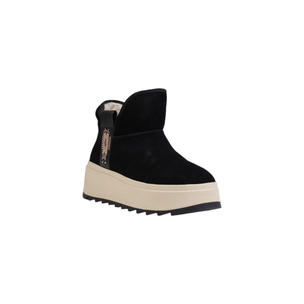 Black Suede Leather Ankle Boots