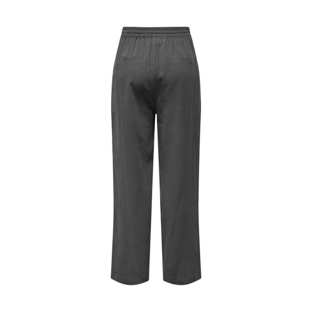 Gray Viscose Casual Pants