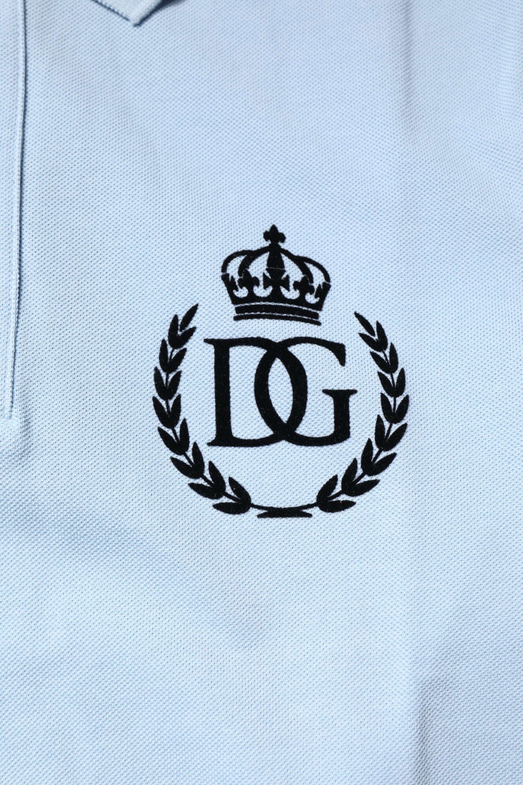 Sky Blue Cotton Crown Collared Polo T-shirt