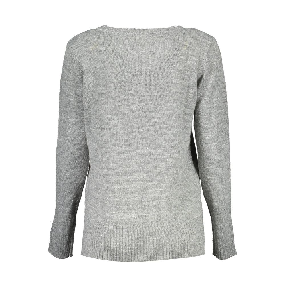 US POLO ASSN. Silberner Wollpullover für Damen