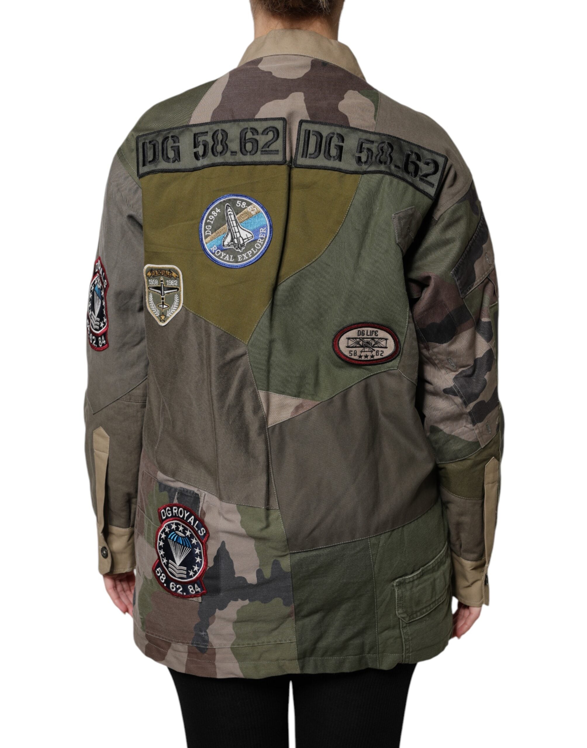 Military Green Cotton Button Down Jacket