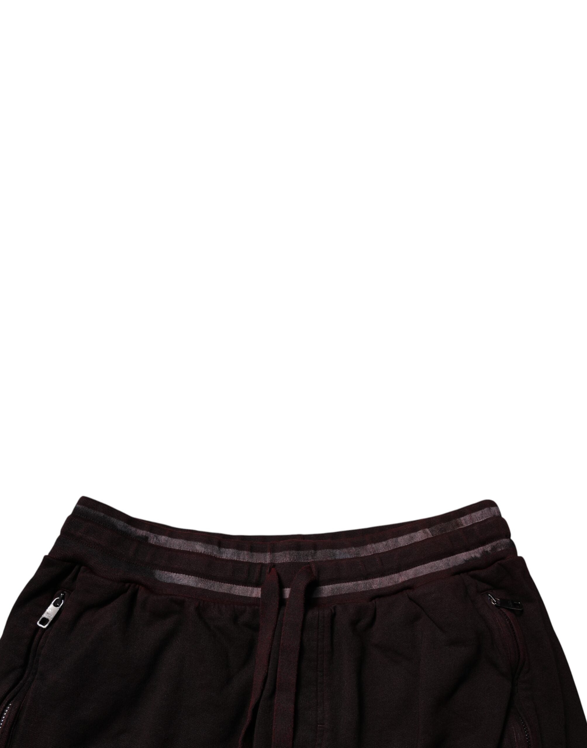 Maroon Cotton Logo Plaque Men Bermuda Shorts