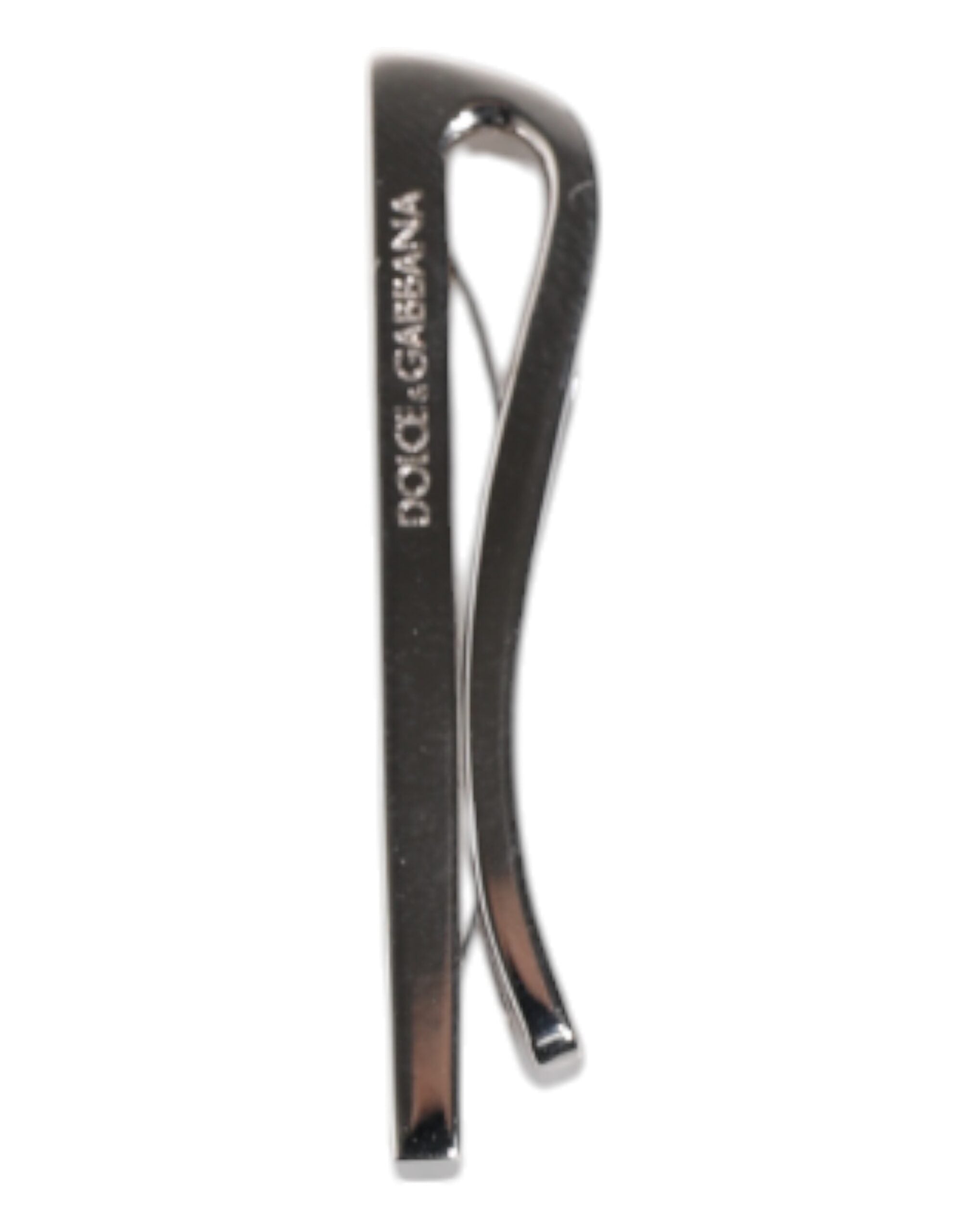 Silver Tone Brass Logo Branded Tie Clip Bar