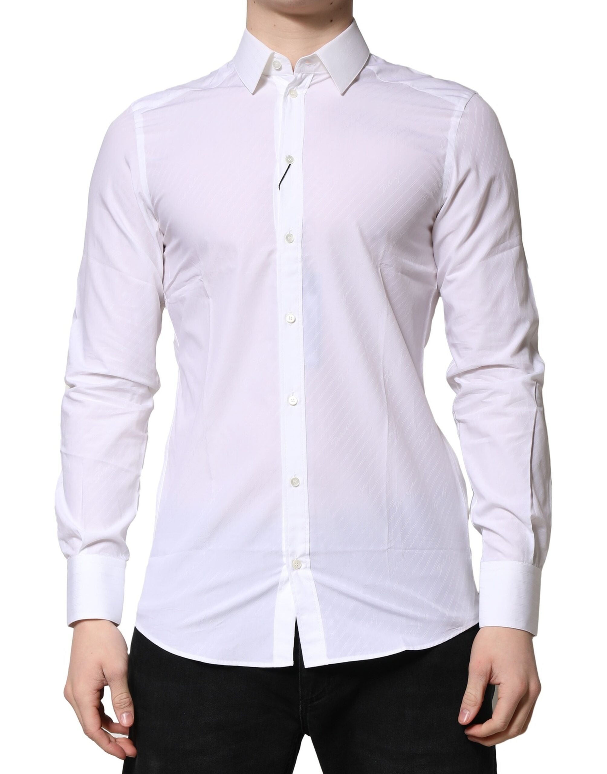 White MARTINI Long Sleeves Dress Formal Shirt