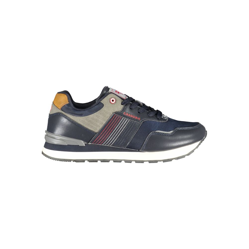 Blue Polyurethane Men Sneaker