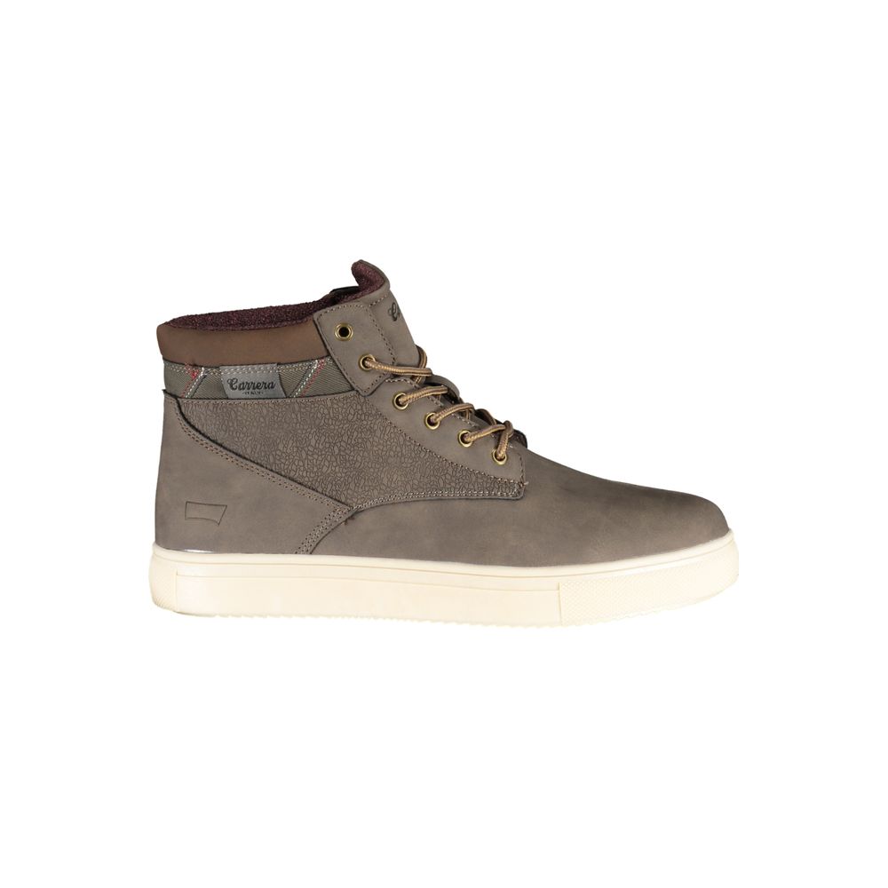 Brown Polyester Men Boot