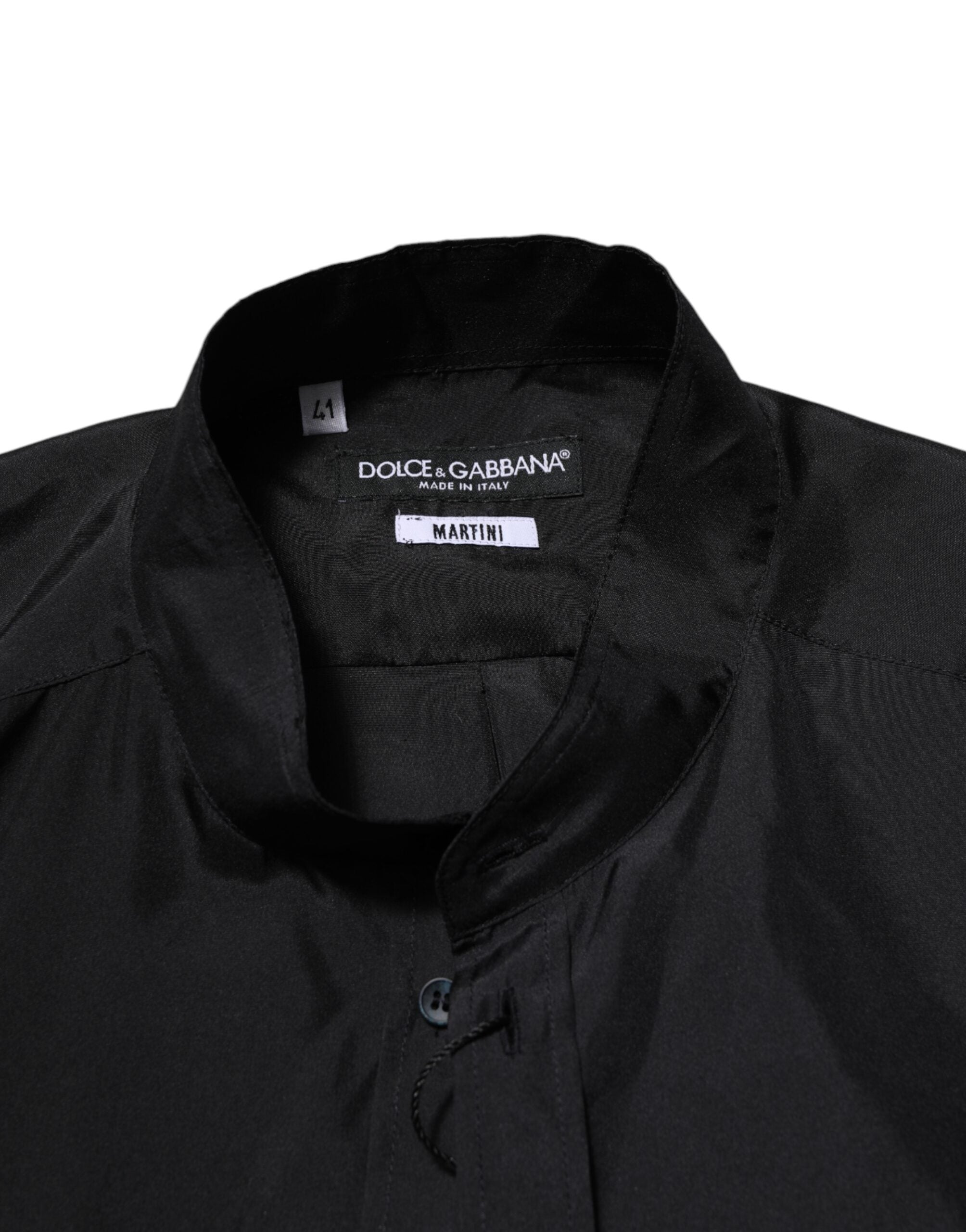 Dark Blue Silk MARTINI Men Formal Dress Shirt